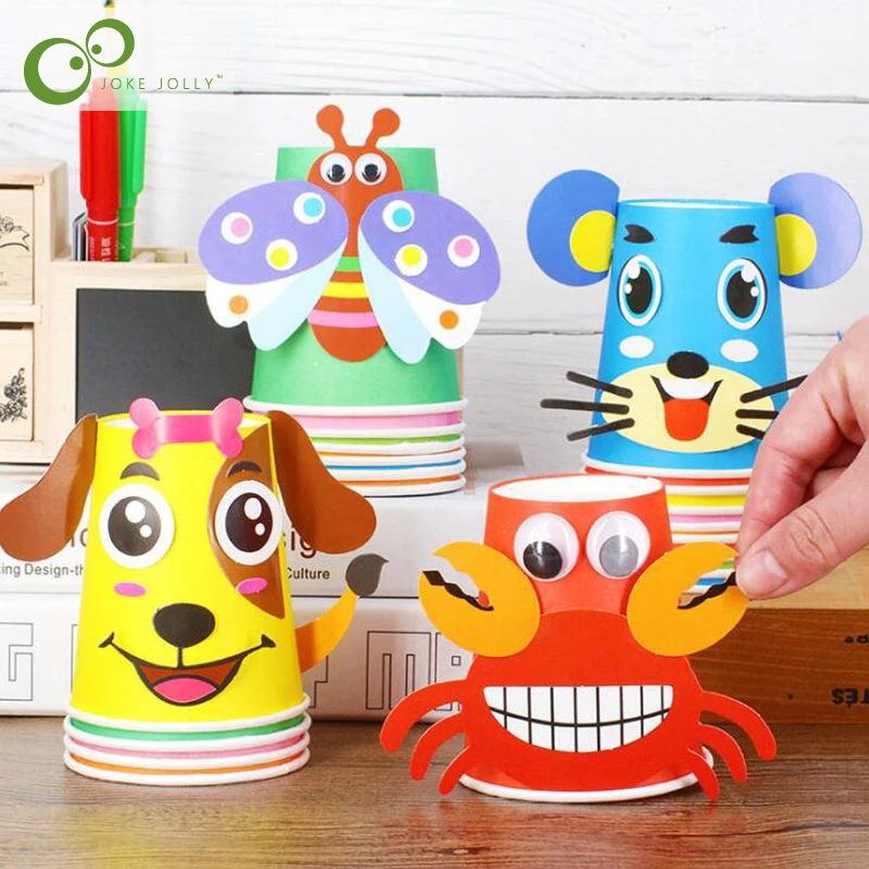 Children 3D handmade paper cups sticker kit