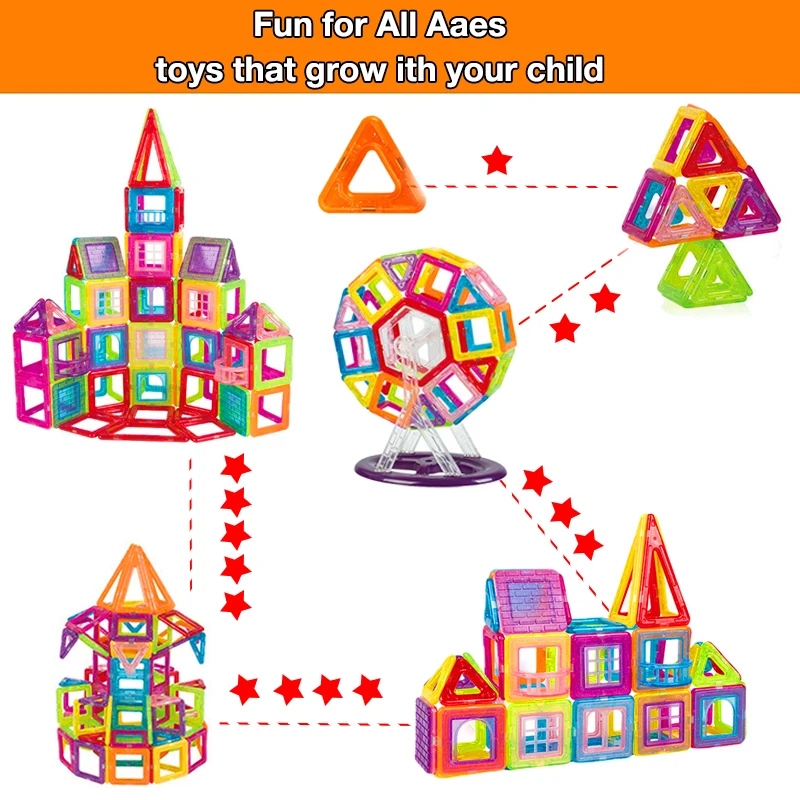 64-184 Magnetic Building Blocks - Image 3