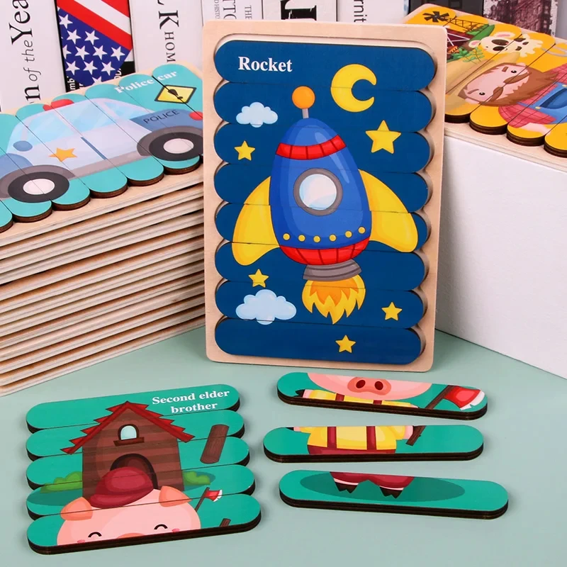 Montessori Wooden Puzzles for 1-3Y - Image 2