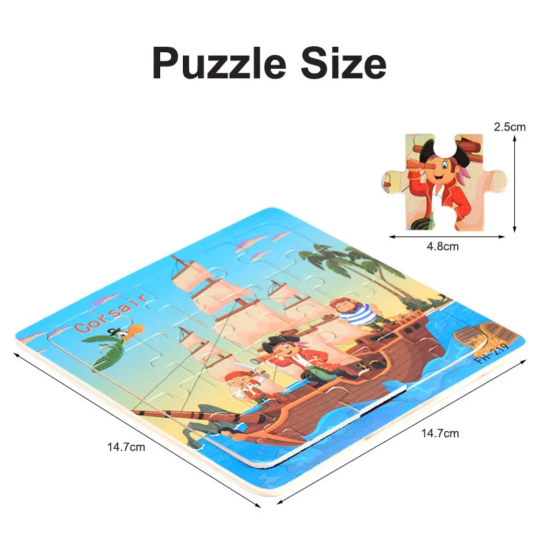 Montessori 20 Piece Wooden Puzzle - Image 6